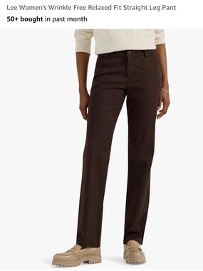 Lee Women’s Relaxed Fit Brown Dress Pants - Straight Leg size 6